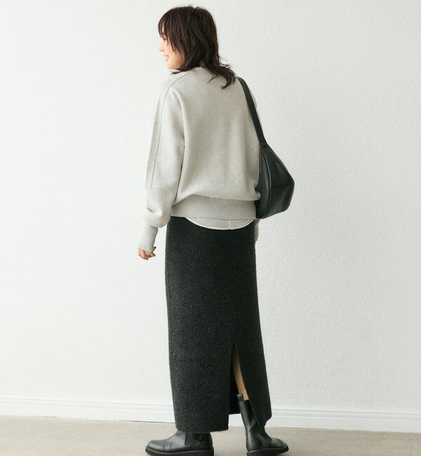  「【ウォッシャブル】スウェットライクニット」|ニット・セーター|