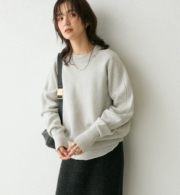  「【ウォッシャブル】スウェットライクニット」|ニット・セーター|