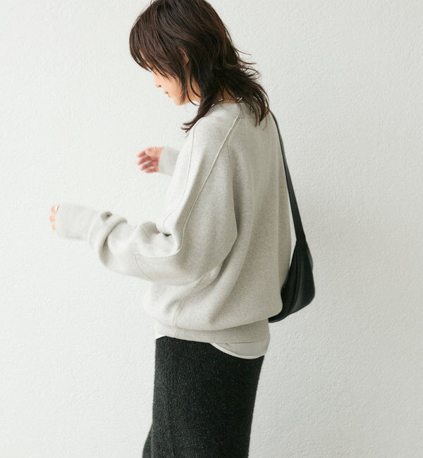  「【ウォッシャブル】スウェットライクニット」|ニット・セーター|