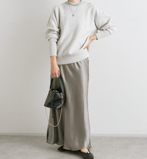  「【ウォッシャブル】スウェットライクニット」|ニット・セーター|