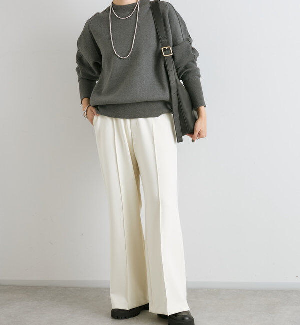  「【ウォッシャブル】スウェットライクニット」|ニット・セーター|