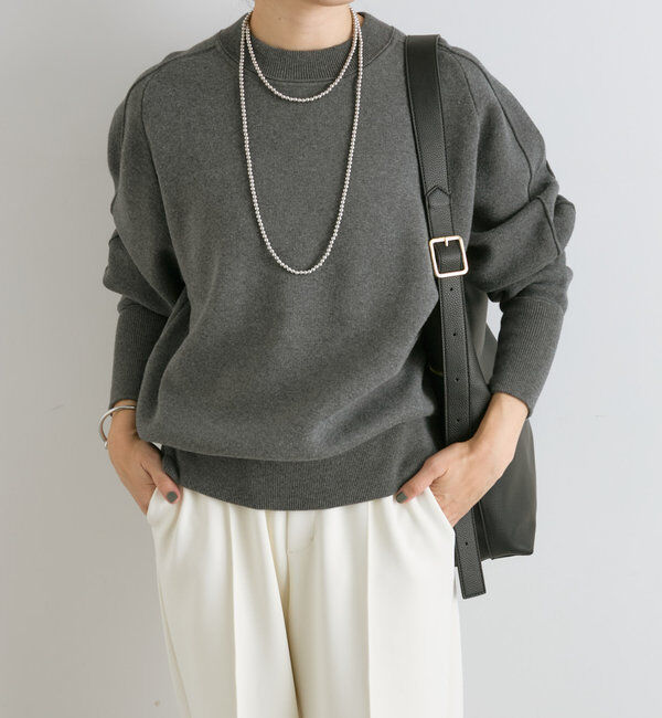  「【ウォッシャブル】スウェットライクニット」|ニット・セーター|