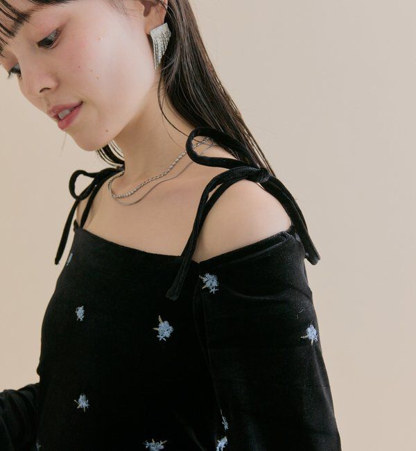  「[森川企画]花柄ベロアワンピース」|ワンピース|