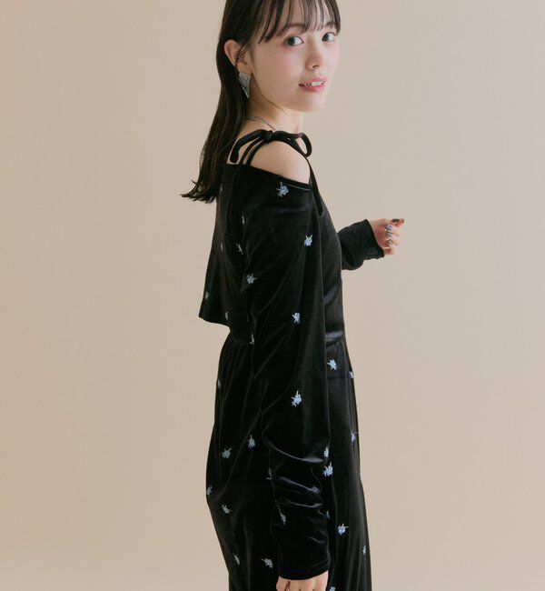  「[森川企画]花柄ベロアワンピース」|ワンピース|