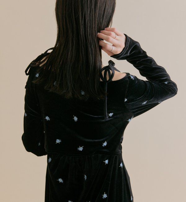  「[森川企画]花柄ベロアワンピース」|ワンピース|