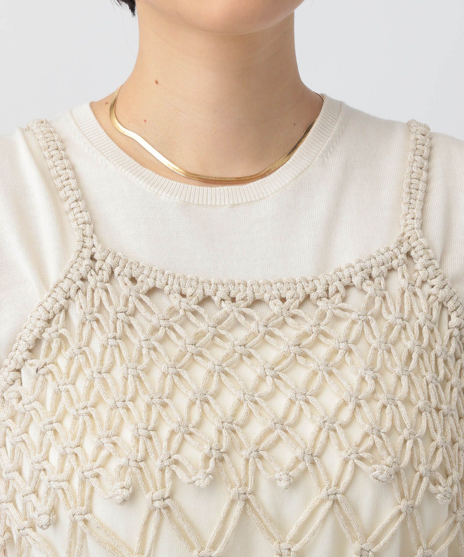 apart by lowrys「HANDフリンジニットワンピース」|ワンピース|