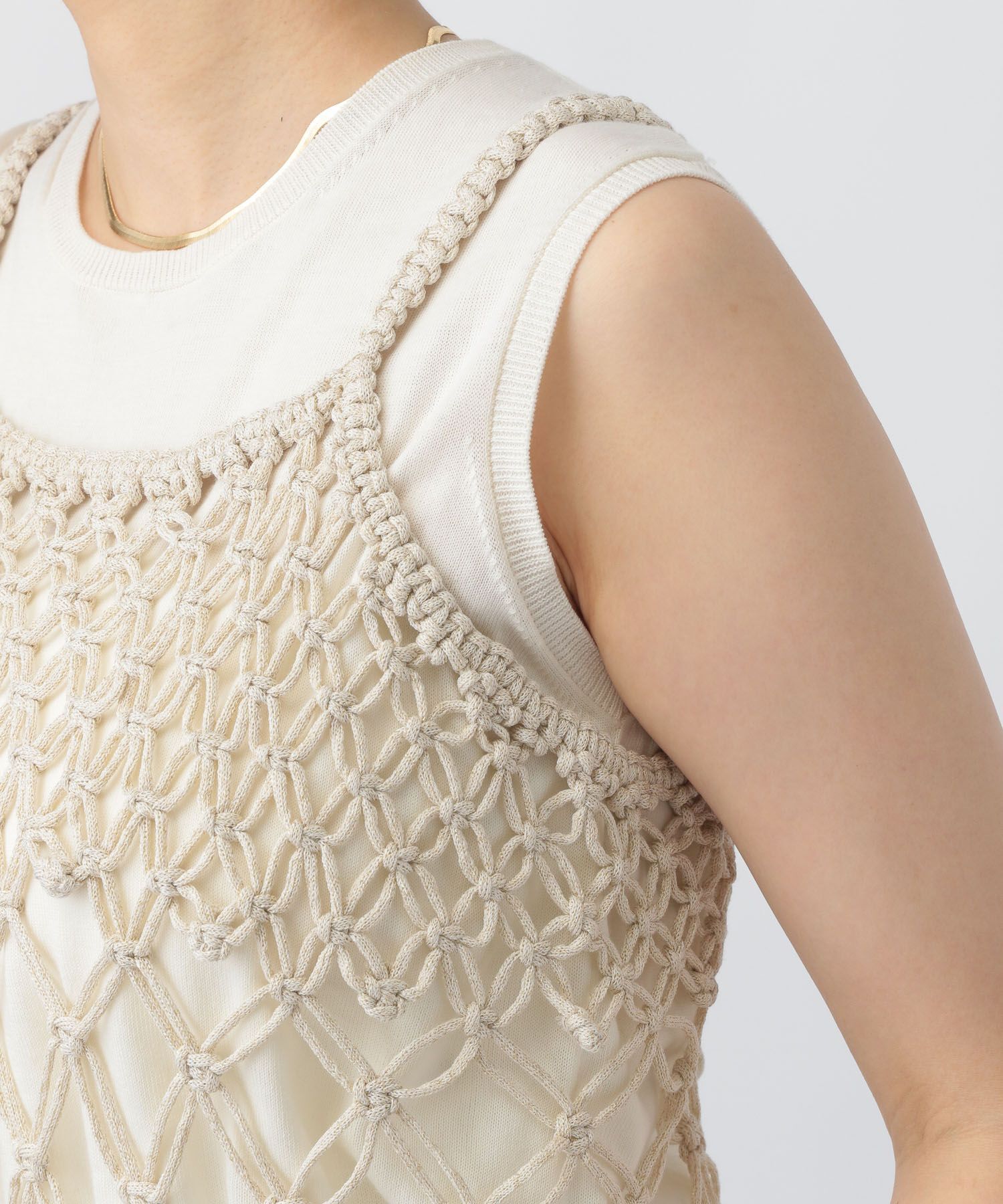 apart by lowrys「HANDフリンジニットワンピース」|ワンピース|