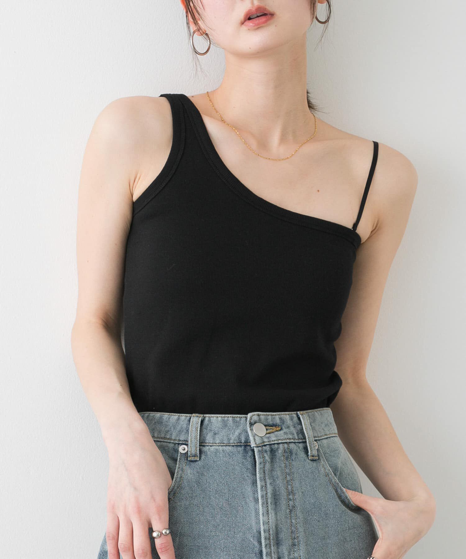 SENSE OF PLACE by URBAN RESEARCH「カップツキワンショルダータンクトップ」|タンクトップ|ブラック