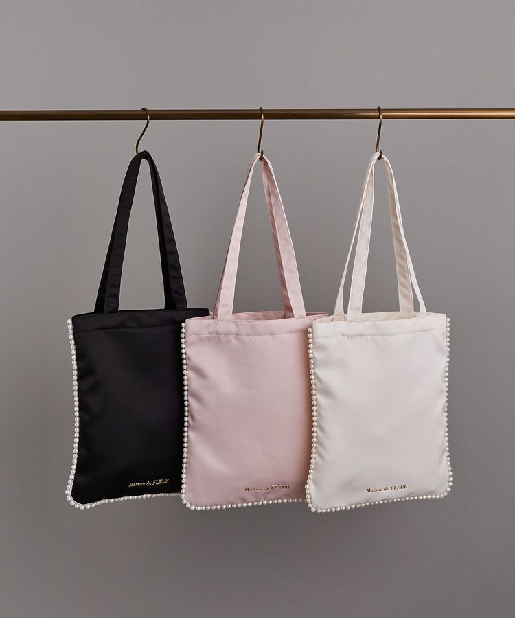 Maison de FLEUR「サテンパールブレードトートバッグ」|トートバッグ|