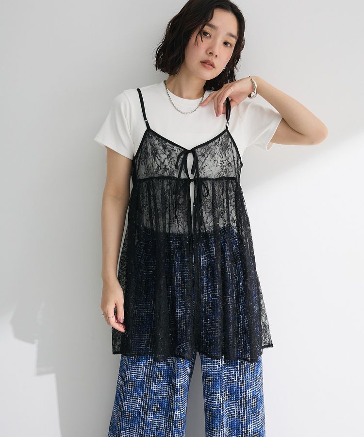 Green Parks「前後2WAYレーススパンコールビスチェ」|キャミソール|