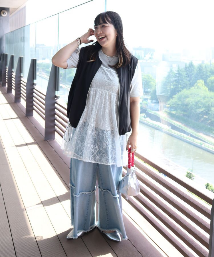 Green Parks「前後2WAYレーススパンコールビスチェ」|キャミソール|