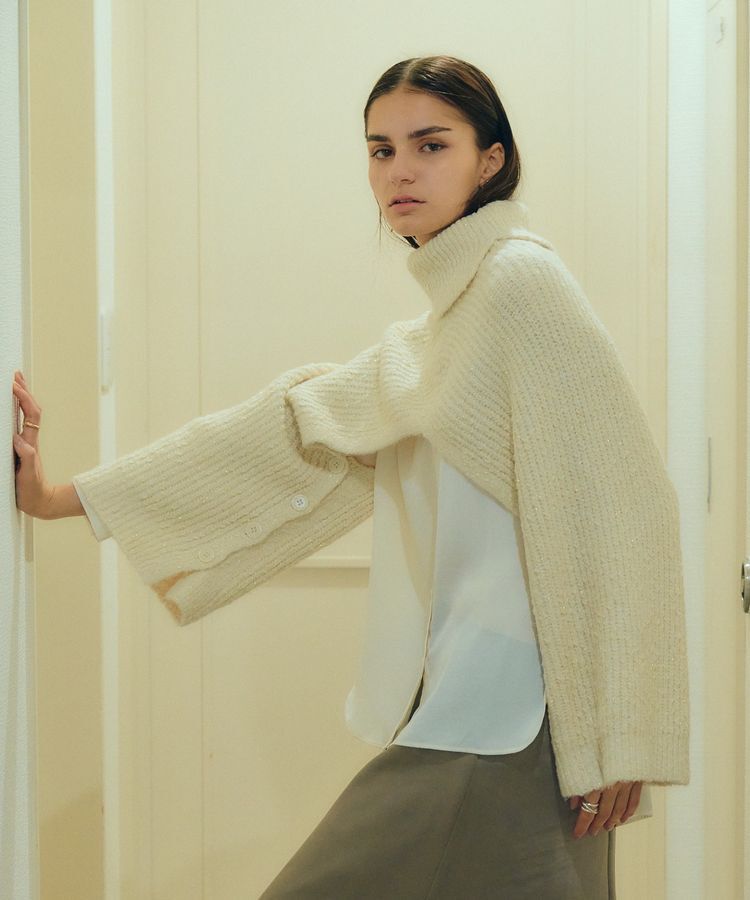 YECCA VECCA「2wayラメ混MIXニットベスト」|ベスト・ジレ|