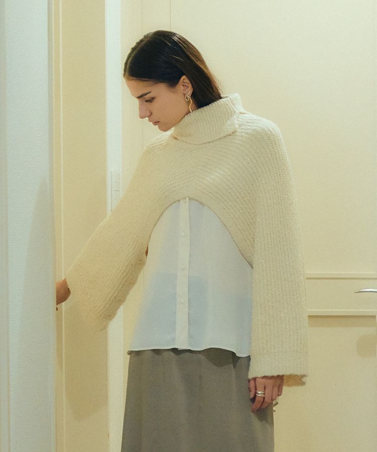 YECCA VECCA「2wayラメ混MIXニットベスト」|ベスト・ジレ|