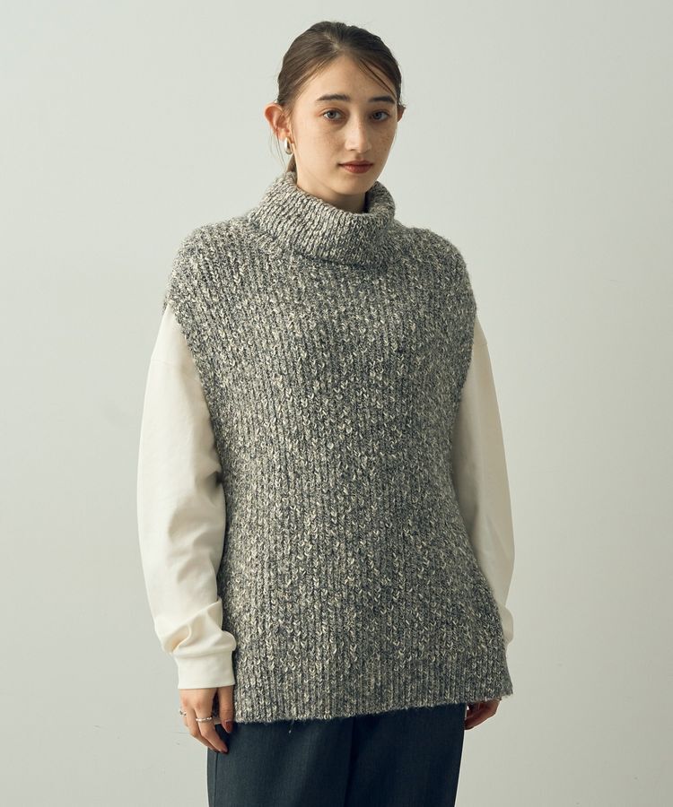 YECCA VECCA「2wayラメ混MIXニットベスト」|ベスト・ジレ|
