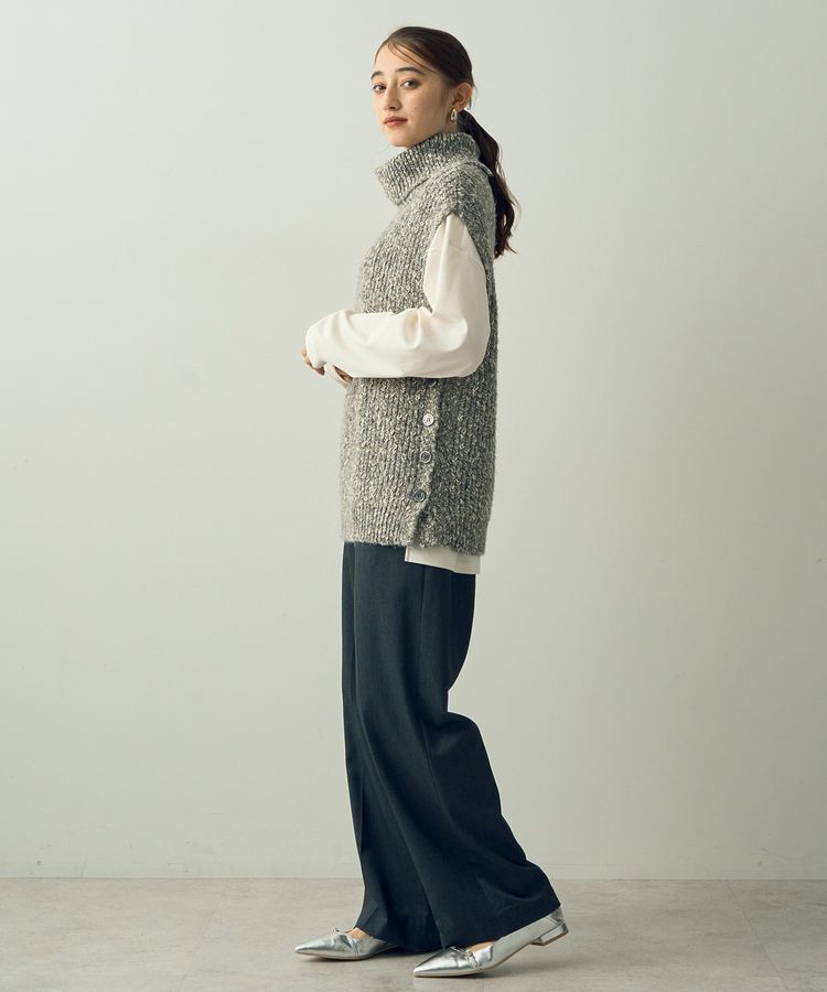 YECCA VECCA「2wayラメ混MIXニットベスト」|ベスト・ジレ|