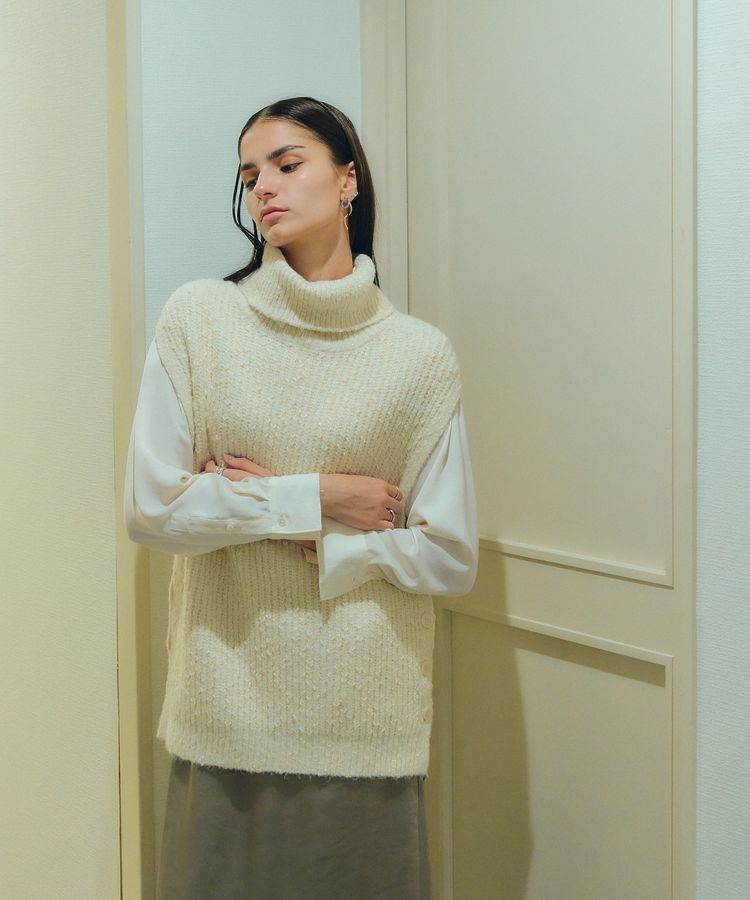 YECCA VECCA「2wayラメ混MIXニットベスト」|ベスト・ジレ|