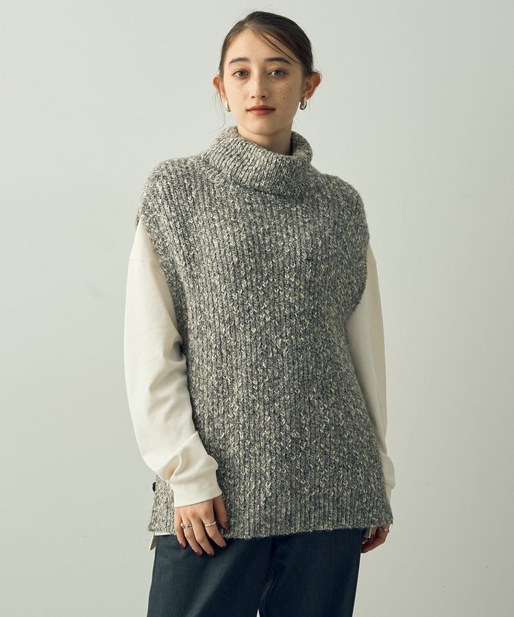 YECCA VECCA「2wayラメ混MIXニットベスト」|ベスト・ジレ|Gray