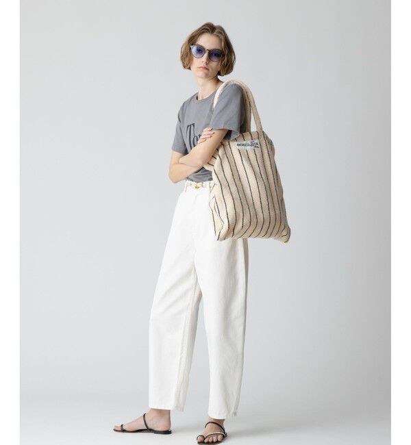 allureville「ホワイトデニムオーバルラインパンツ」|デニム|