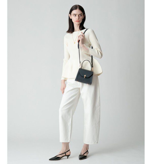 allureville「ホワイトデニムオーバルラインパンツ」|デニム|