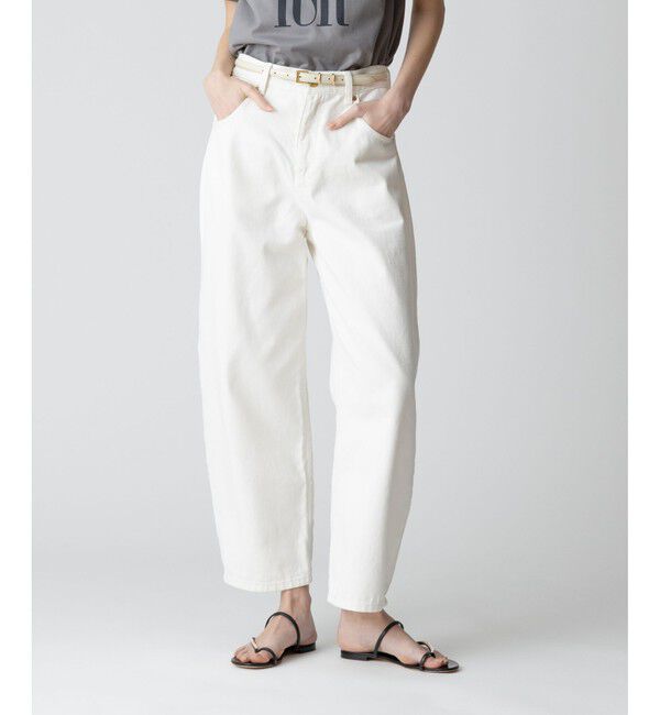 allureville「ホワイトデニムオーバルラインパンツ」|デニム|