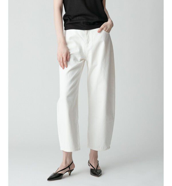 allureville「ホワイトデニムオーバルラインパンツ」|デニム|