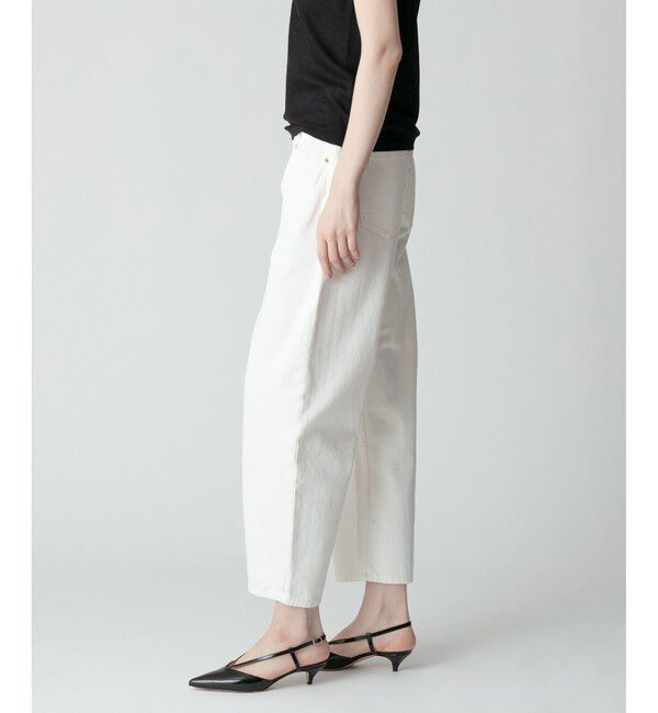 allureville「ホワイトデニムオーバルラインパンツ」|デニム|