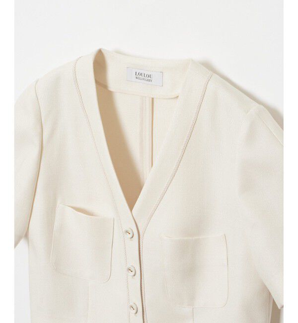 LOULOU WILLOUGHBY「《ドラマ着用》【LOULOU WILLOUGHBY】トリッカーオックス半袖ジャケット」|ノーカラージャケット|