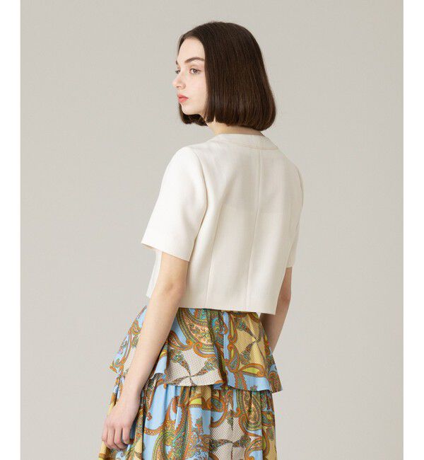 LOULOU WILLOUGHBY「《ドラマ着用》【LOULOU WILLOUGHBY】トリッカーオックス半袖ジャケット」|ノーカラージャケット|