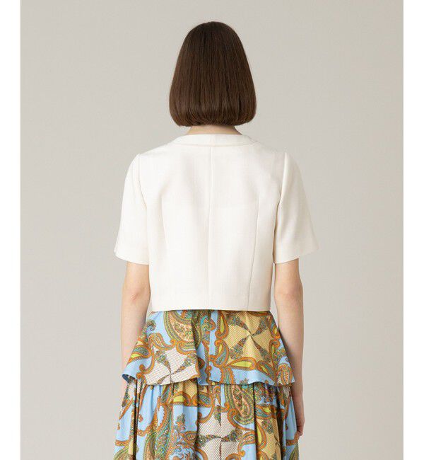 LOULOU WILLOUGHBY「《ドラマ着用》【LOULOU WILLOUGHBY】トリッカーオックス半袖ジャケット」|ノーカラージャケット|