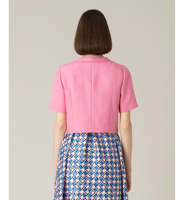 LOULOU WILLOUGHBY「《ドラマ着用》【LOULOU WILLOUGHBY】トリッカーオックス半袖ジャケット」|ノーカラージャケット|