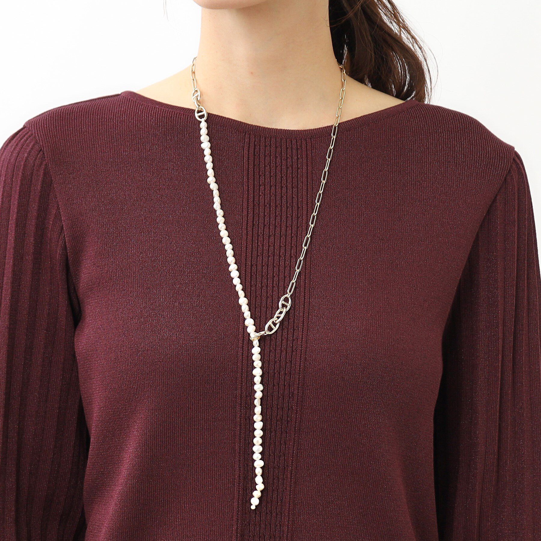 Reflect「【2WAY／チェーンのアレンジ可】淡水パールチェーンネックレス」|ネックレス|