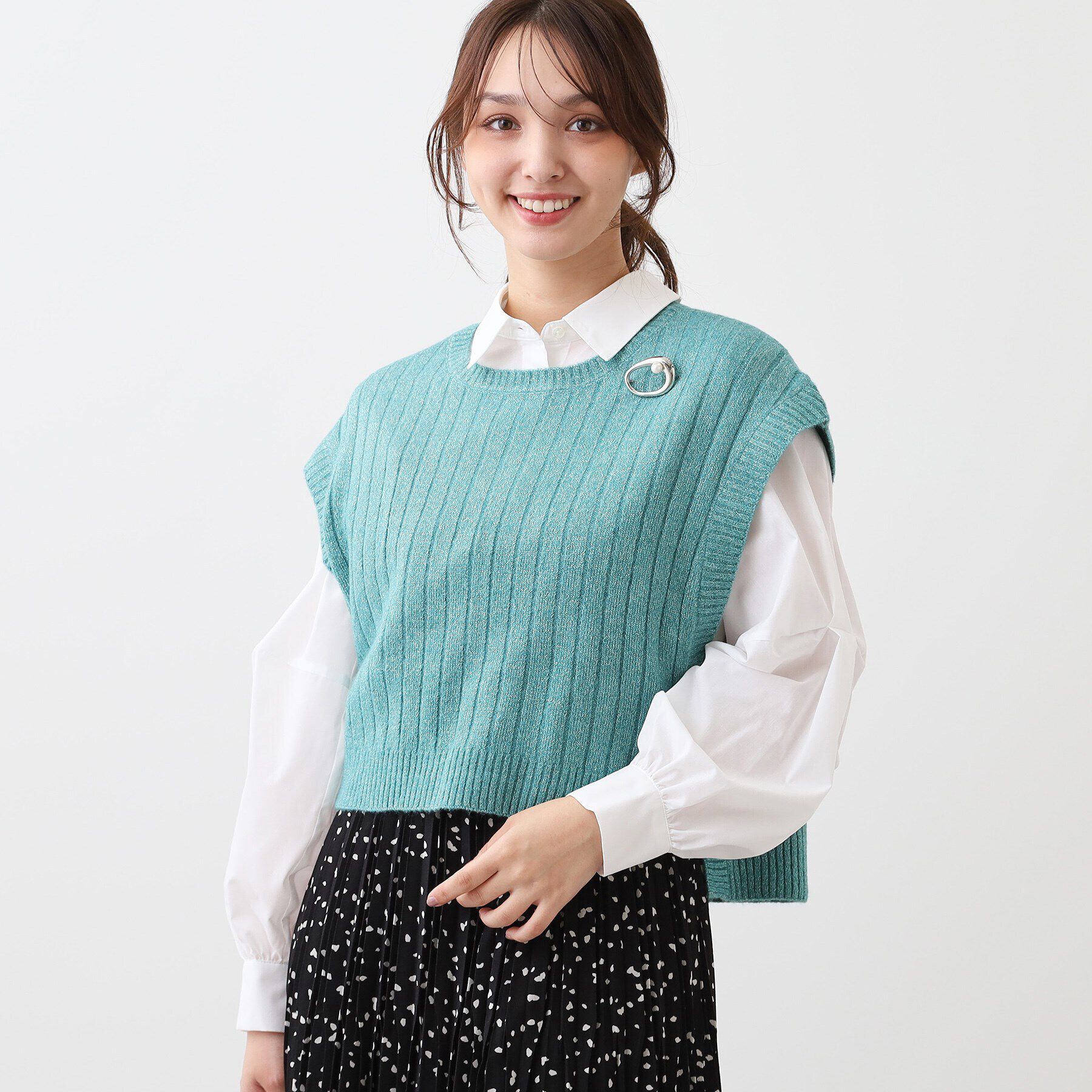 Reflect「【E‐QUALITY／手洗い可／セットアイテム／単品使いも可能】ニットベスト＋シャツ」|その他|