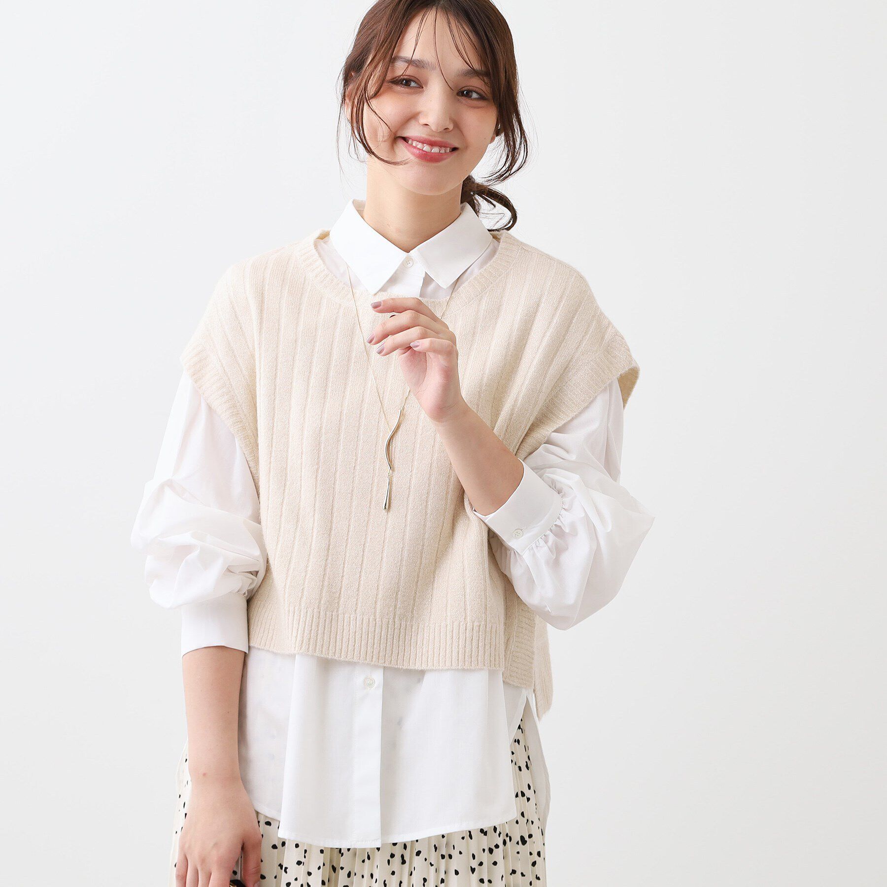 Reflect「【E‐QUALITY／手洗い可／セットアイテム／単品使いも可能】ニットベスト＋シャツ」|その他|