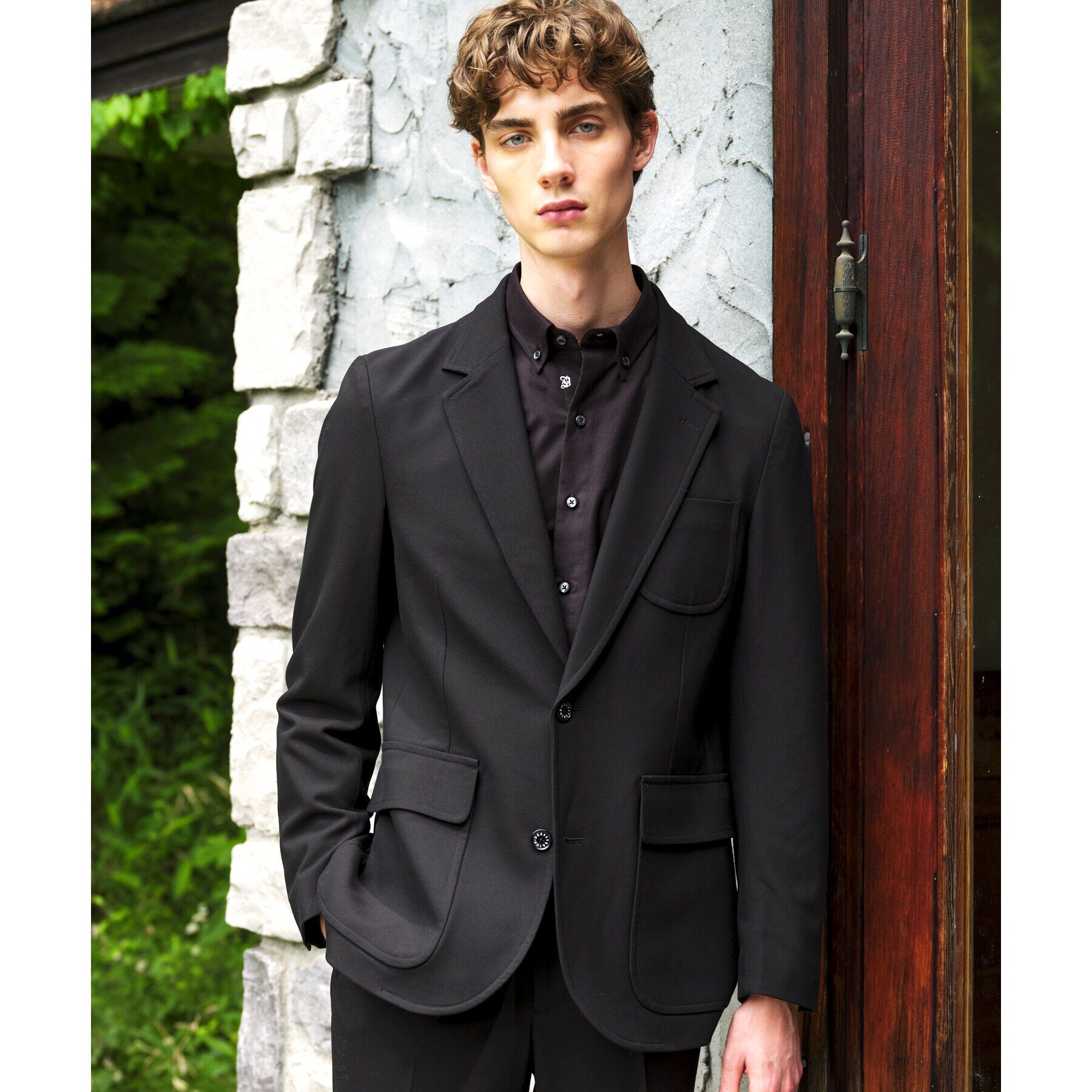 DRESSTERIOR「【セットアップ可】ストレッチリラクシング スリーパッチジャケット」|テーラードジャケット|ブラック(019)