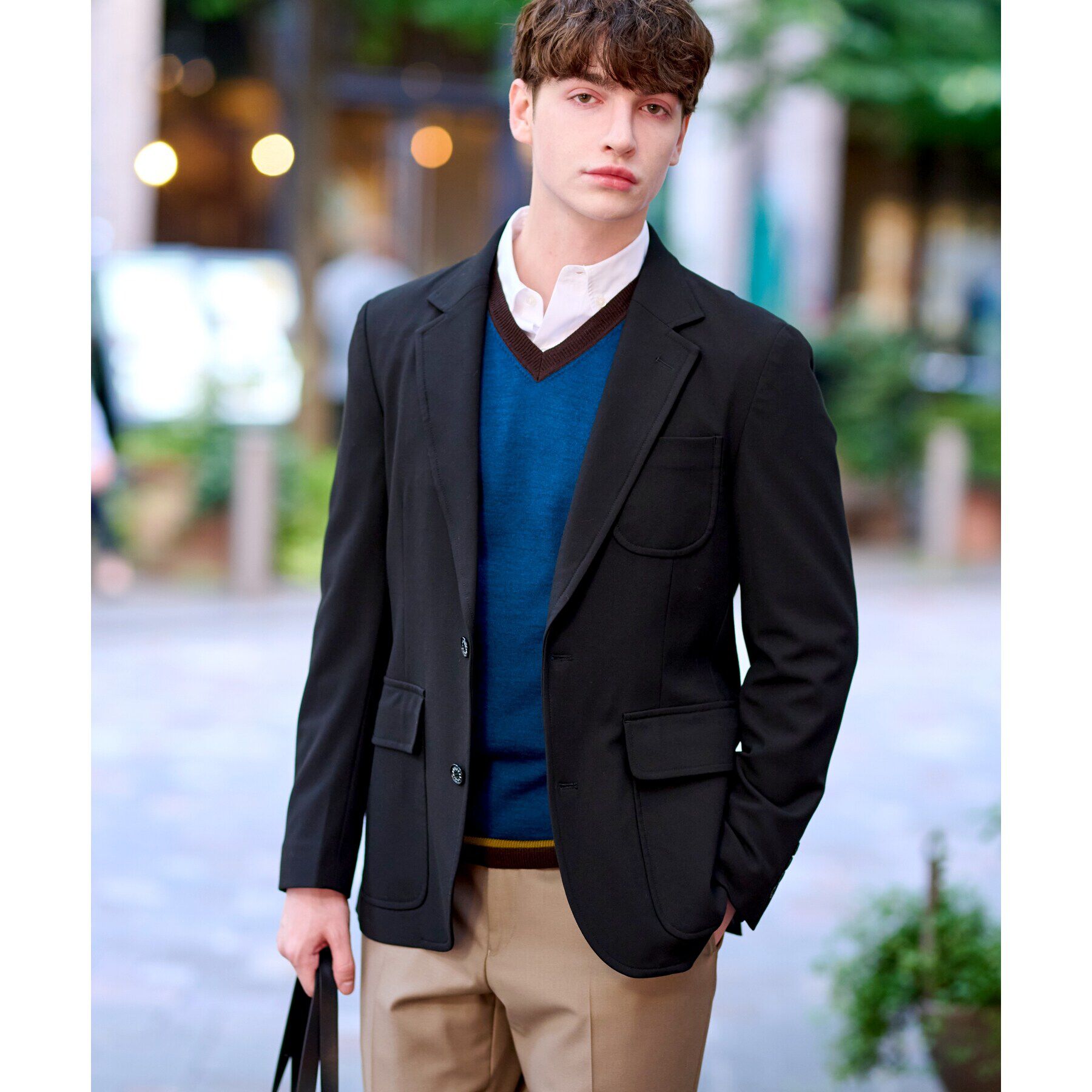 DRESSTERIOR「【セットアップ可】ストレッチリラクシング スリーパッチジャケット」|テーラードジャケット|