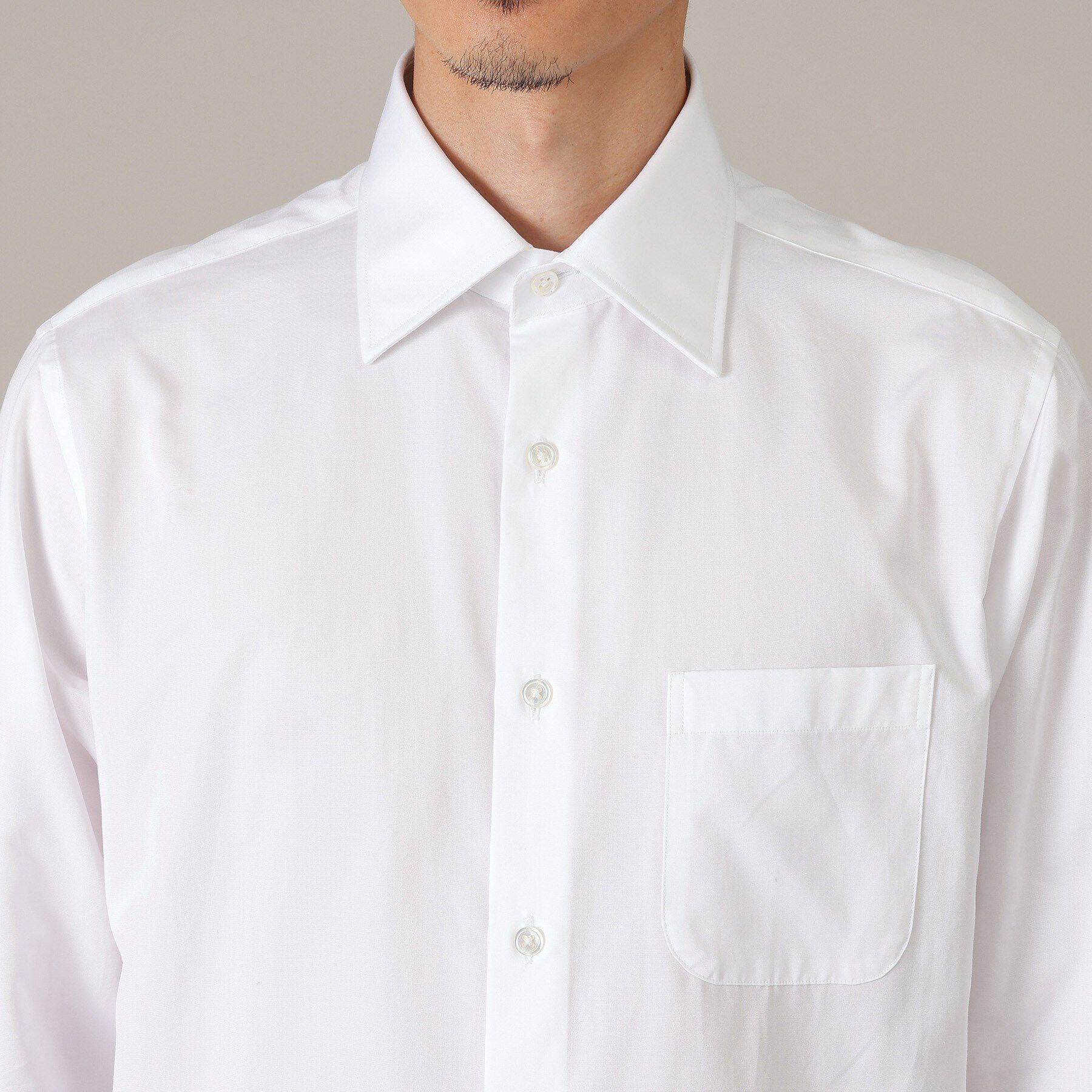 TAKEO KIKUCHI「グログラン セミワイドカラー シャツ」|シャツ・ブラウス|