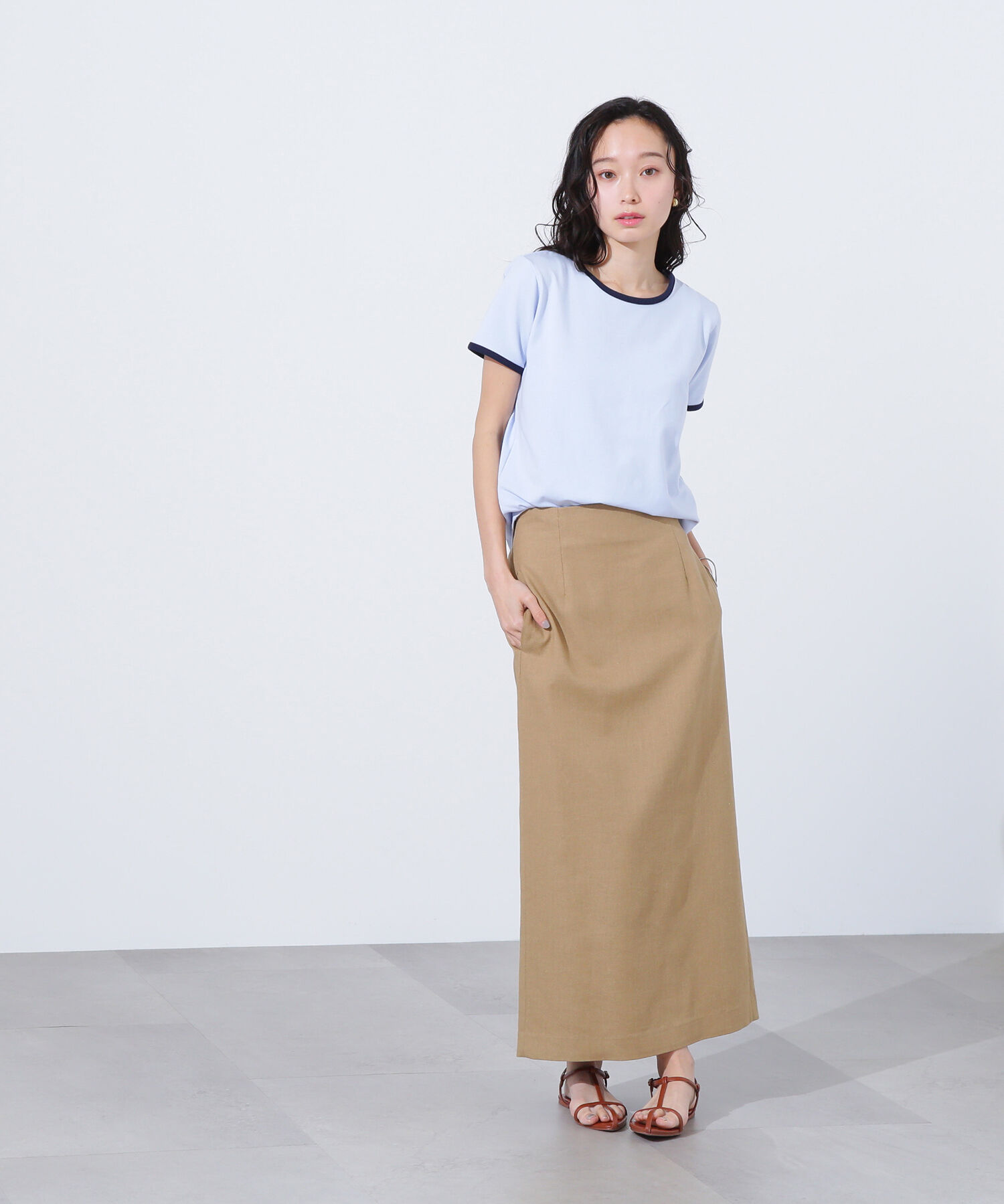  「バイカラーコンパクトTシャツ」|Tシャツ・カットソー|