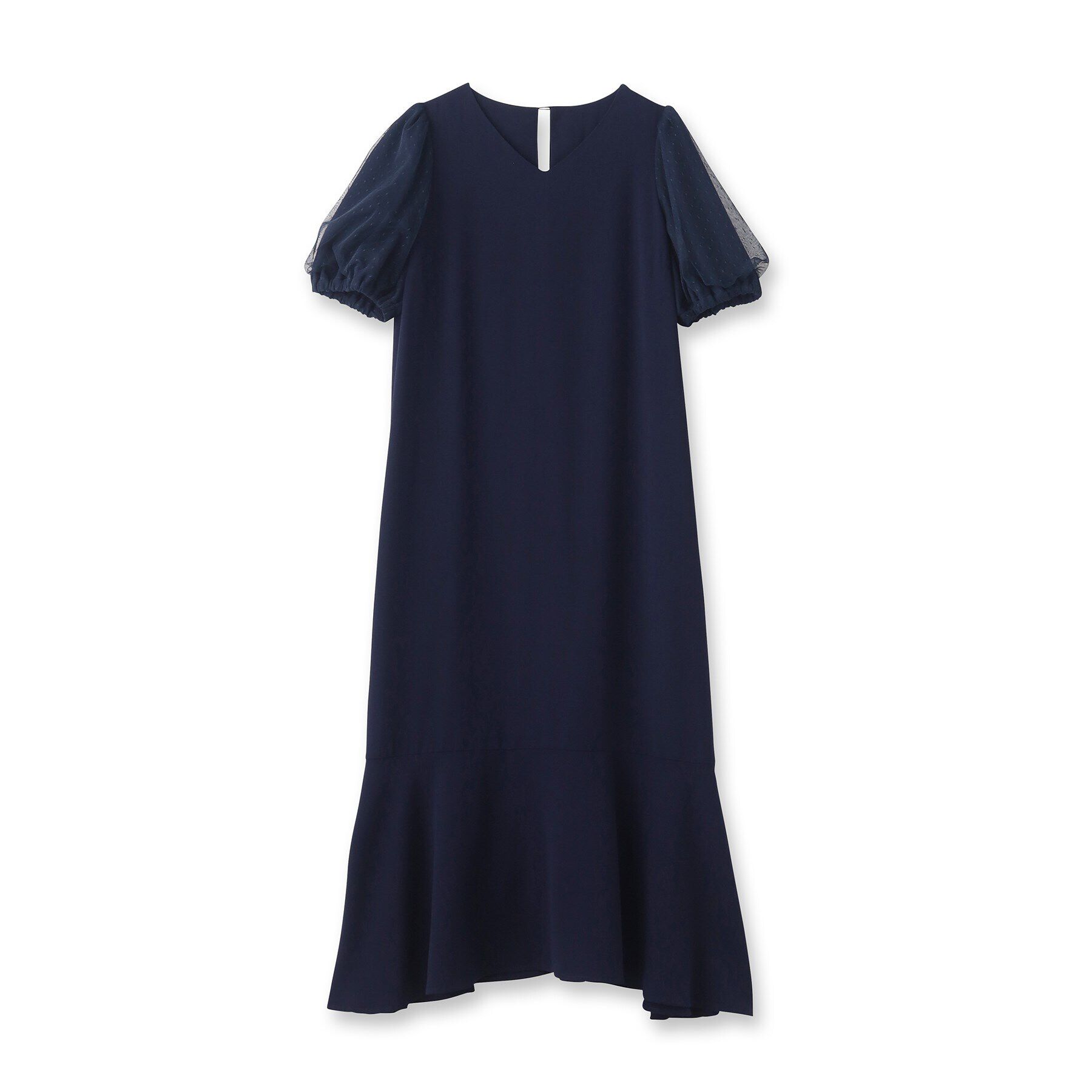 SunaUna「【袖ドットチュール／ティアード】5分袖ワンピース」|ワンピース|