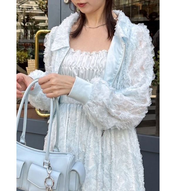 dazzlin「【セットアップ対応】エアリーレースブルゾン」|ブルゾン・スタジャン|