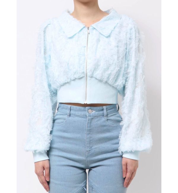 dazzlin「【セットアップ対応】エアリーレースブルゾン」|ブルゾン・スタジャン|