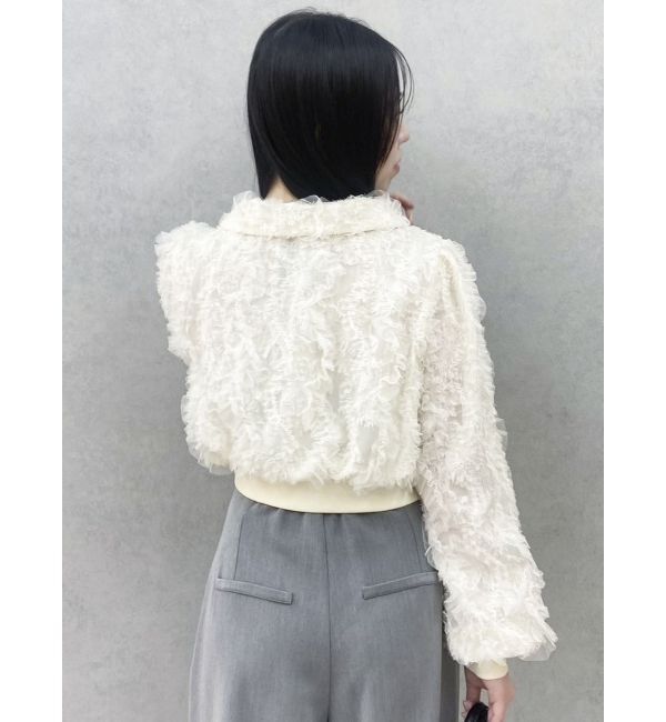 dazzlin「【セットアップ対応】エアリーレースブルゾン」|ブルゾン・スタジャン|