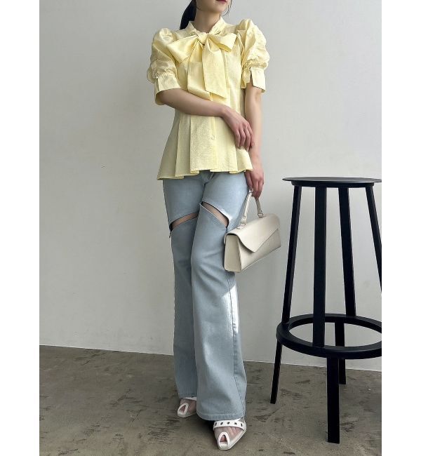 dazzlin「スリットフレアデニムパンツ」|デニム|