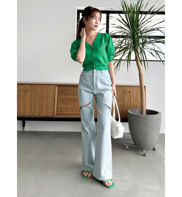 dazzlin「スリットフレアデニムパンツ」|デニム|