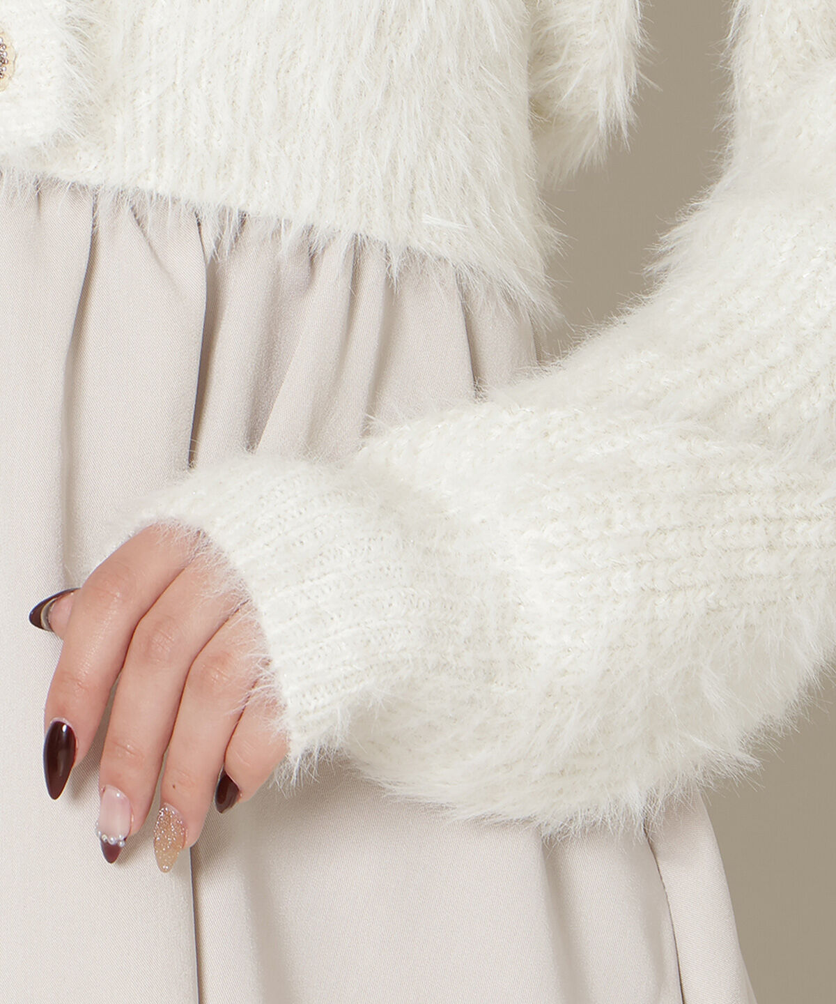 WILLSELECTION「Vネックラメフェザーカーディガン」|カーディガン|