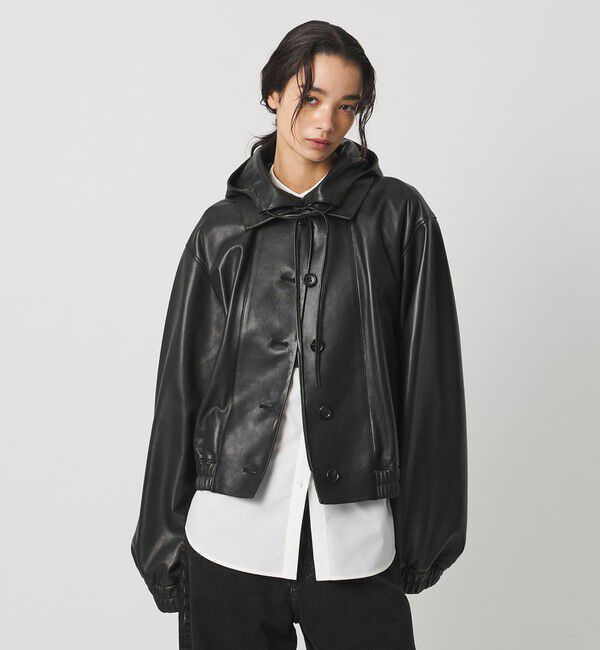 AEWEN MATOPH「＜AEWEN MATOPH＞フードラムレザーブルゾン ‐2WAY‐」|その他|