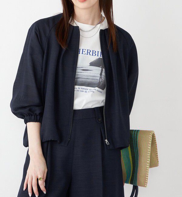 SHIPS Colors 「SHIPS Colors:〈手洗い可能〉バスケット ギャザー ブルゾン」|ブルゾン・スタジャン|ネイビー