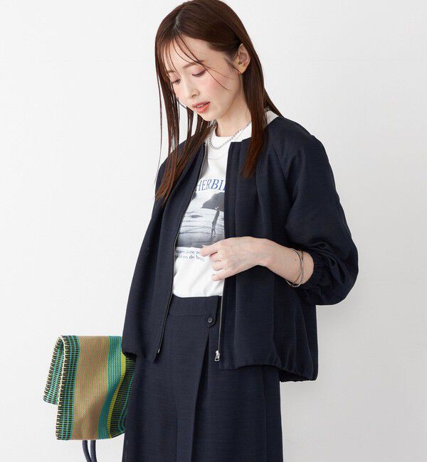 SHIPS Colors 「SHIPS Colors:〈手洗い可能〉バスケット ギャザー ブルゾン」|ブルゾン・スタジャン|