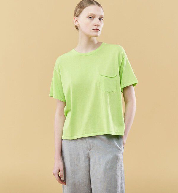 GALERIE VIE「クレープコットン ハーフスリーブプルオーバー」|ニット・セーター|