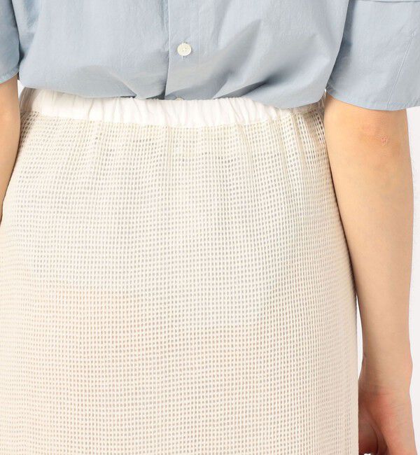 MACPHEE「メッシュコットン Iラインミディスカート」|タイト|