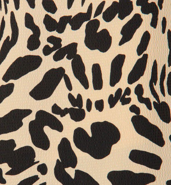 MACPHEE「レオパードプリント アシンメトリーギャザースカート」|フレア|